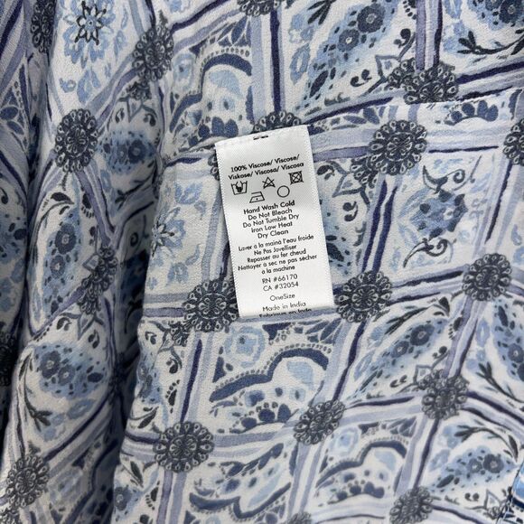 Rujuta Sheth Dress Womens One Size Blue Boho Maxi Kimono Coastal Resort Flowy - Picture 6 of 14